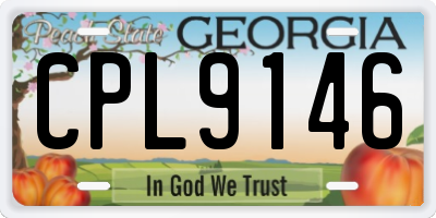 GA license plate CPL9146