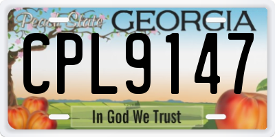 GA license plate CPL9147