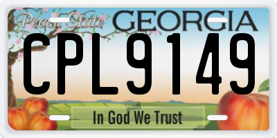 GA license plate CPL9149