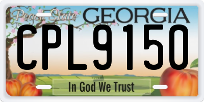 GA license plate CPL9150
