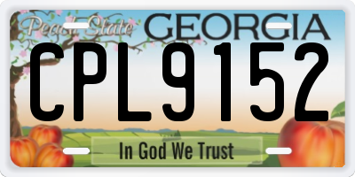 GA license plate CPL9152