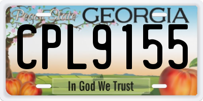GA license plate CPL9155