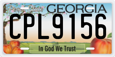GA license plate CPL9156