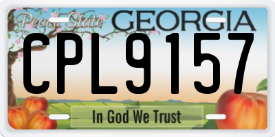 GA license plate CPL9157