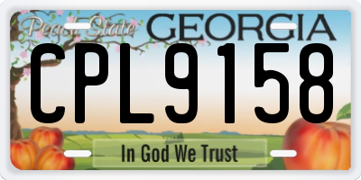 GA license plate CPL9158