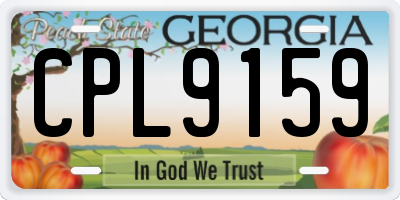 GA license plate CPL9159