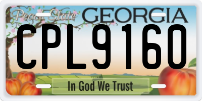 GA license plate CPL9160