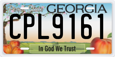 GA license plate CPL9161