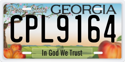 GA license plate CPL9164