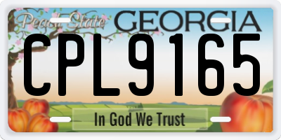 GA license plate CPL9165