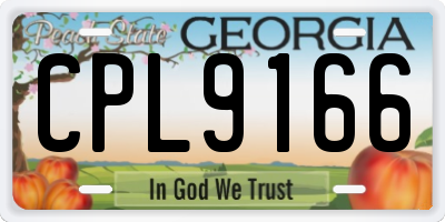 GA license plate CPL9166