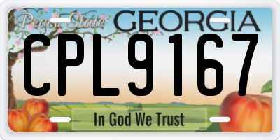 GA license plate CPL9167
