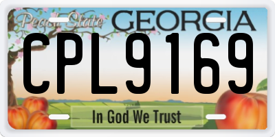 GA license plate CPL9169