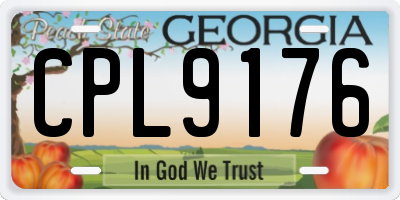 GA license plate CPL9176