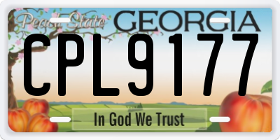 GA license plate CPL9177