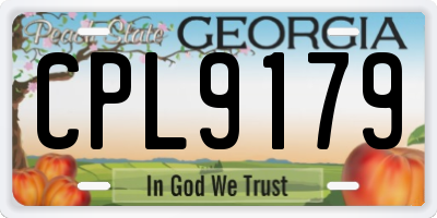 GA license plate CPL9179