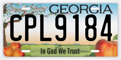 GA license plate CPL9184