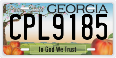 GA license plate CPL9185