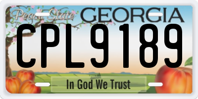 GA license plate CPL9189