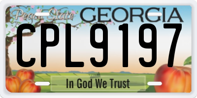 GA license plate CPL9197