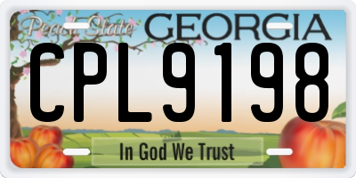 GA license plate CPL9198