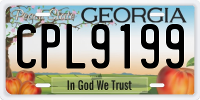 GA license plate CPL9199