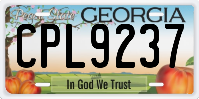 GA license plate CPL9237