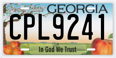 GA license plate CPL9241