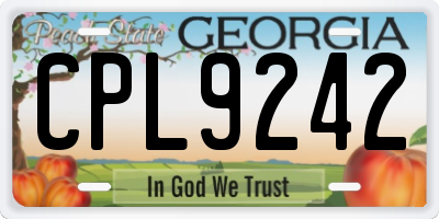GA license plate CPL9242