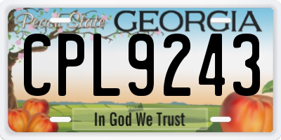 GA license plate CPL9243