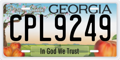 GA license plate CPL9249
