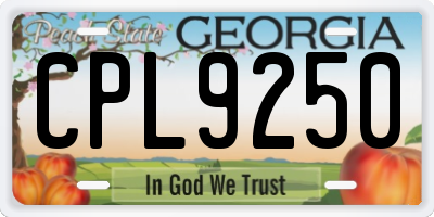 GA license plate CPL9250
