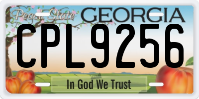 GA license plate CPL9256