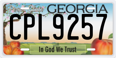 GA license plate CPL9257