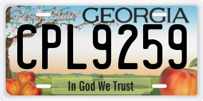 GA license plate CPL9259
