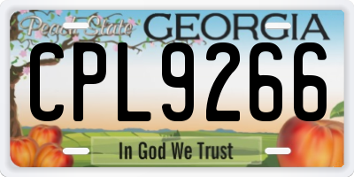 GA license plate CPL9266