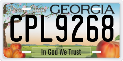GA license plate CPL9268