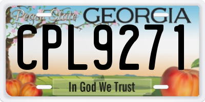 GA license plate CPL9271