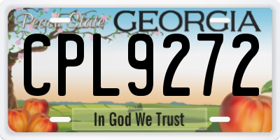 GA license plate CPL9272