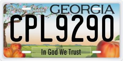 GA license plate CPL9290