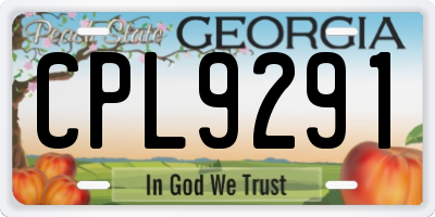 GA license plate CPL9291