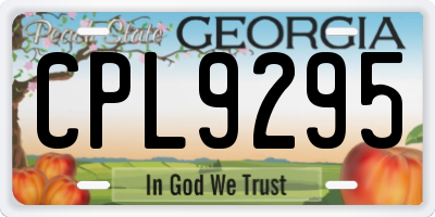 GA license plate CPL9295