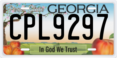 GA license plate CPL9297