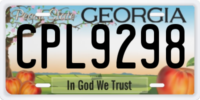 GA license plate CPL9298