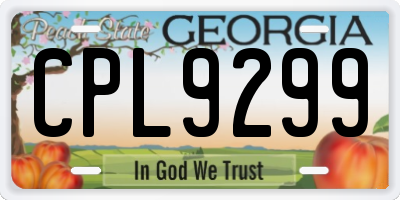 GA license plate CPL9299