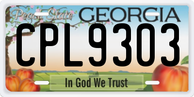 GA license plate CPL9303