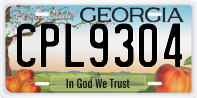 GA license plate CPL9304