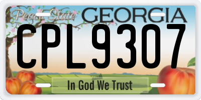 GA license plate CPL9307