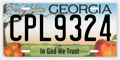 GA license plate CPL9324