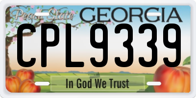 GA license plate CPL9339